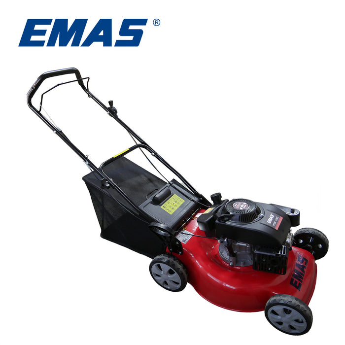 Nueva cortadora de césped a gasolina autopropulsada EMAS Cortadora de césped a gasolina manual con empuje trasero