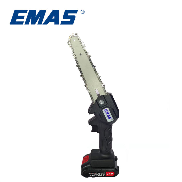 Emas 24V Lithium Battery Chainsaw 6 Inch Rechargeable Electric Mini Chain Saw