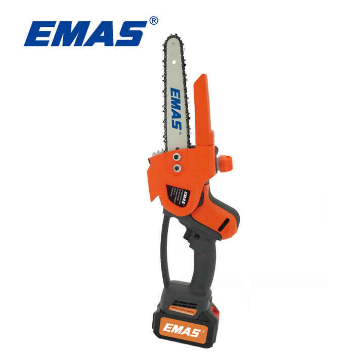 EMAS 8 Inch 21V Portable Handheld Mini Chainsaw Battery Powered Cordless Electric Chainsaw