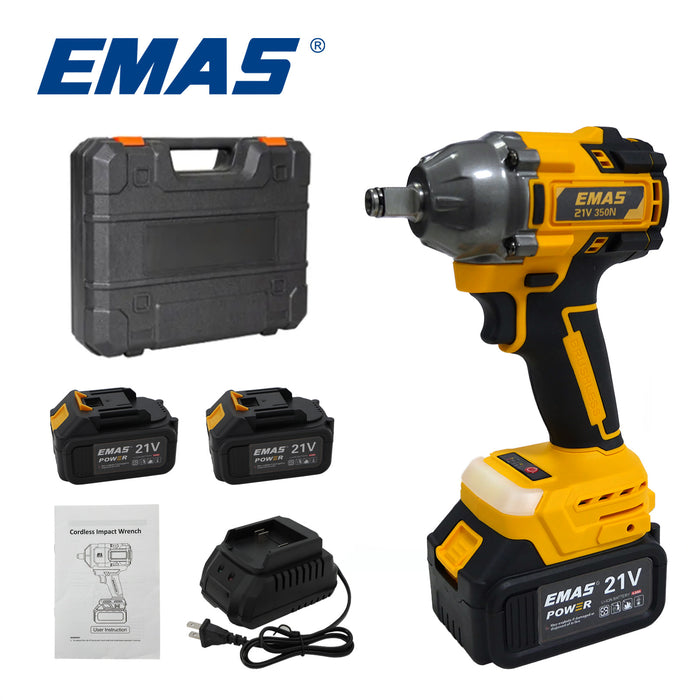 350N.M Brushless Impact Wrench with 21V Lithium Battery