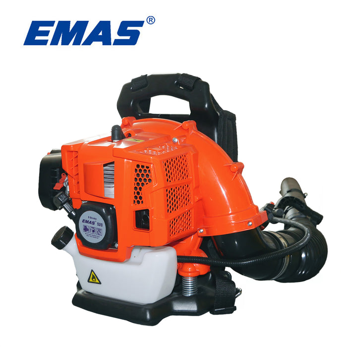 Soplador de gasolina con mochila Emas de 52 cc, para uso multifuncional, soplador de hojas, soplador de aire y soplador de nieve