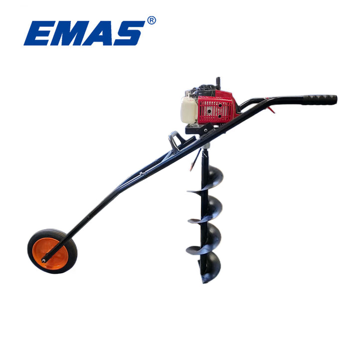 EMAS 63cc 2-тактный бензиновый двигатель Земляной бур с тележкой