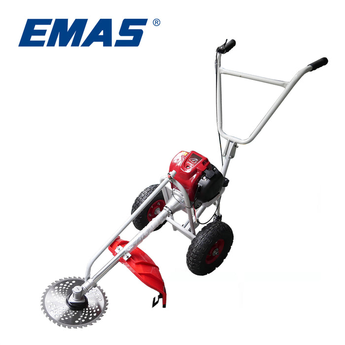 GX35 Engine Trolley Type Brush Cutter With 1pc 40T Alloy Blade 26-9T