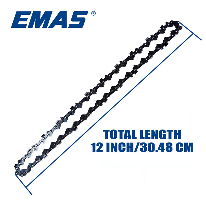 EMAS 100pcs 3/8"-050"-44DL 12 Inch Saw Chain For Gasoline Chainsaw Replacement Repair