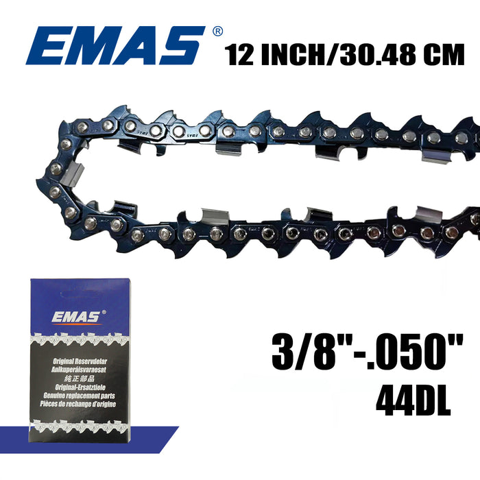 EMAS 100pcs 3/8"-050"-44DL 12 Inch Saw Chain For Gasoline Chainsaw Replacement Repair