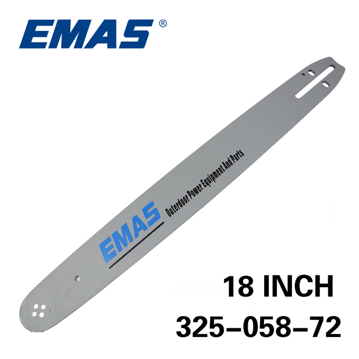 EMAS 100pcs 325"-058"-72DL 18 Inch Lamited Bar For Gasoline Chain Saw
