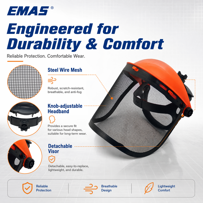 Gardening mesh protective face shield helmet, Effectively protects the face.  with Adjustable Head Strap, Lightweight Breathable Design for Gardening, Lawn Mowing, Woodworking, Painting