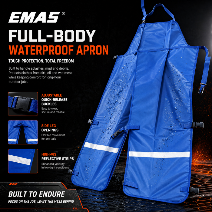 Waterproof Split-Leg Gardening Apron with Reflective Strips and Pockets, An Adjustable, Durable Work Apron Suitable for Gardening, Logging, Wood Cutting, and Other Applications