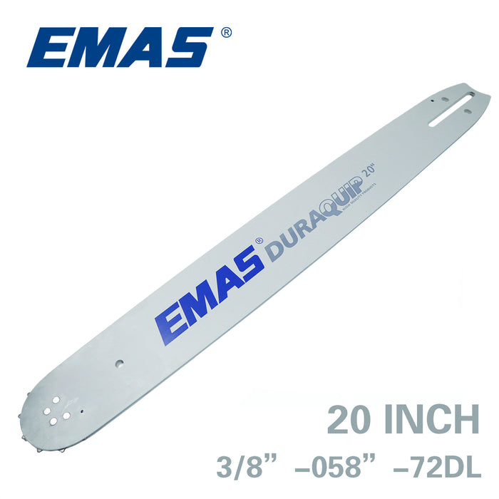 20 Inch Chainsaw Guide Bar 3/8" Pitch .058 Gauge 72 Drive Links