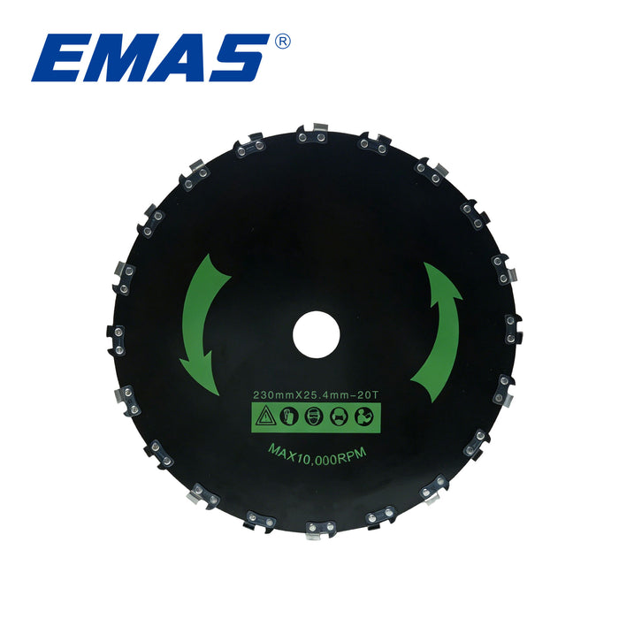 High-Quality 9 inch 20T Chain Type Lawn Mower Metal Blade 230mm×25.4mm, Compatible with Most Brush Cutter