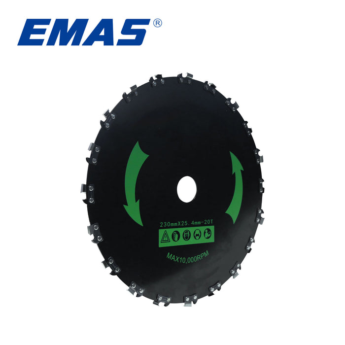 High-Quality 9 inch 20T Chain Type Lawn Mower Metal Blade 230mm×25.4mm, Compatible with Most Brush Cutter