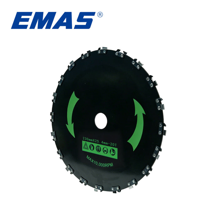 High-Quality 9 inch 20T Chain Type Lawn Mower Metal Blade 230mm×25.4mm, Compatible with Most Brush Cutter