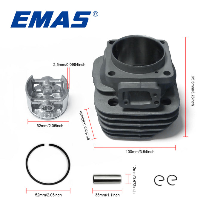 52MM Garden Power Tools Parts Accessories Gasoline Chainsaw Attachment Cylinder Piston Kit for H272 Is Available