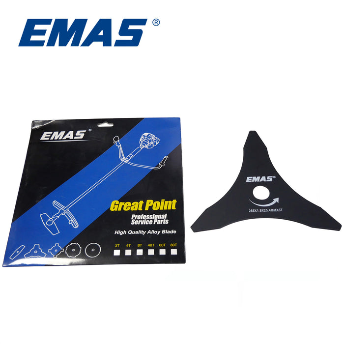 EMAS 100pcs 3T 255mm×25.4mm×1.8mm Blade Brush Cutter Spare Parts For Replacement