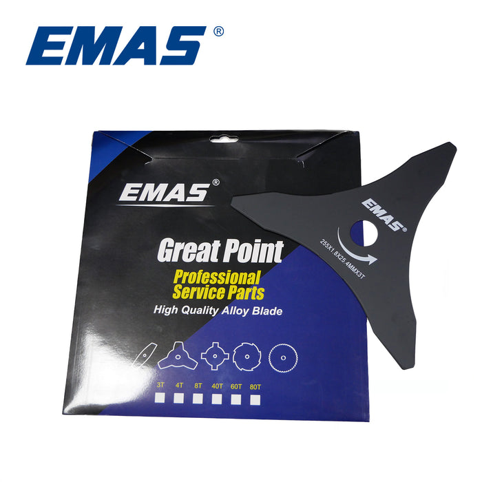 EMAS 100pcs 3T 255mm×25.4mm×1.8mm Blade Brush Cutter Spare Parts For Replacement