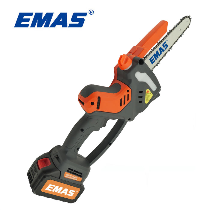 EMAS 8 Inch 21V Portable Handheld Mini Chainsaw Battery Powered Cordless Electric Chainsaw