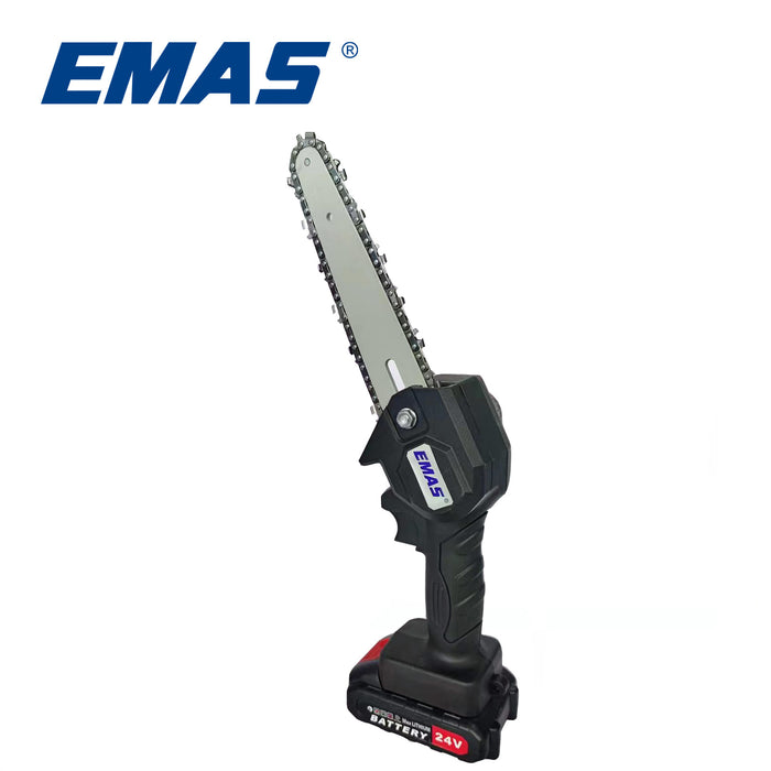 Emas 24V Lithium Battery Chainsaw 6 Inch Rechargeable Electric Mini Chain Saw