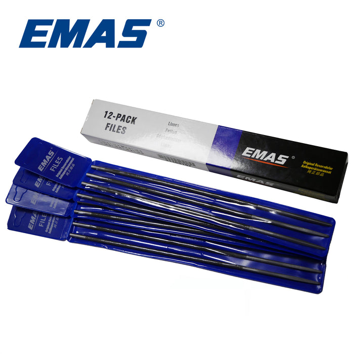 20 Box EMAS Round File, 40mm Diameter, For Chainsaw Chain Sharpening