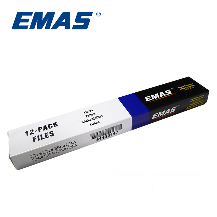 20 Box EMAS Round File, 40mm Diameter, For Chainsaw Chain Sharpening
