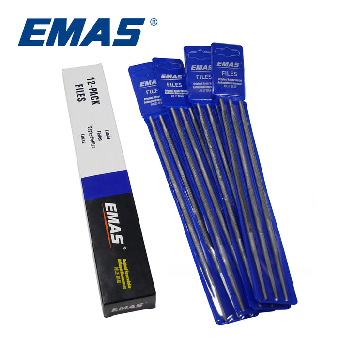 20 Box EMAS Round File, 48mm Diameter, For Chainsaw Chain Sharpening