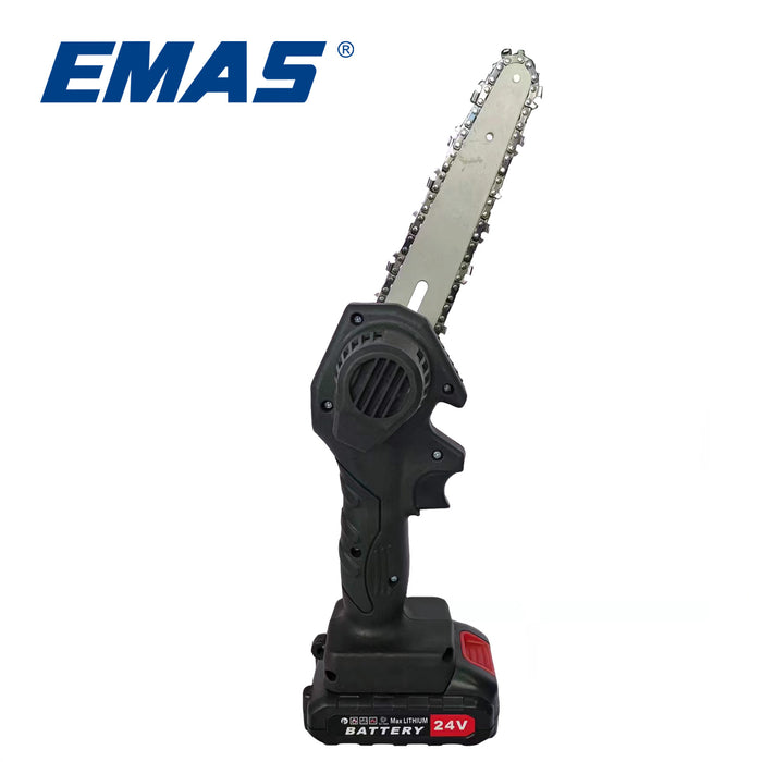 Emas 24V Lithium Battery Chainsaw 6 Inch Rechargeable Electric Mini Chain Saw