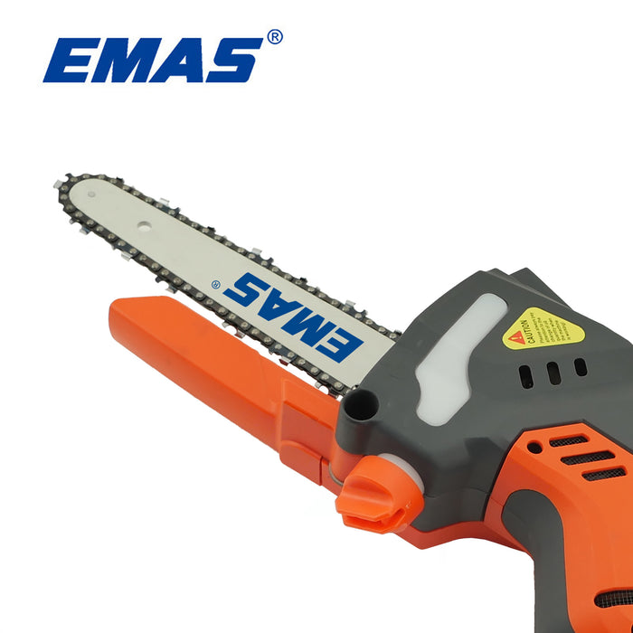 EMAS 8 Inch 21V Portable Handheld Mini Chainsaw Battery Powered Cordless Electric Chainsaw