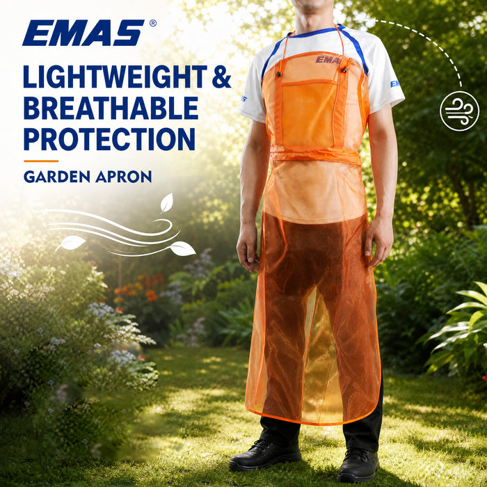 EMAS Lightweight Mesh Protective Apron, Breathable Gardening Work Apron with Adjustable Waist Strap for Logging & Trimming Yard Work