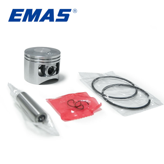 1 Set 45mm Chainsaw Pitson Kit for 52cc 5200 Gasoline Chainsaw Engine Parts Replacement, Includes 1 Piston, 1 Pin, 2 Rings, 2 Clips