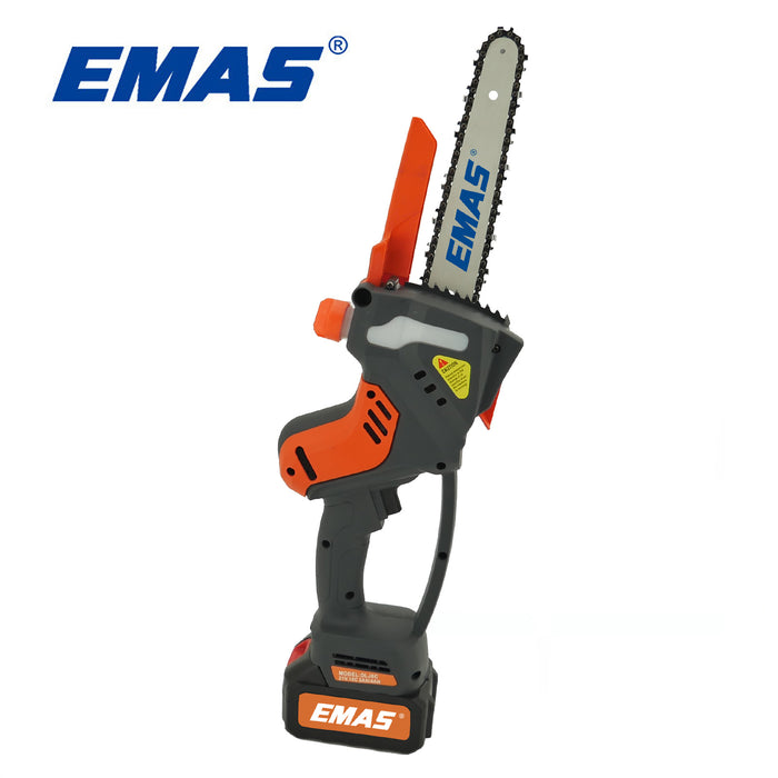 EMAS 8 Inch 21V Portable Handheld Mini Chainsaw Battery Powered Cordless Electric Chainsaw