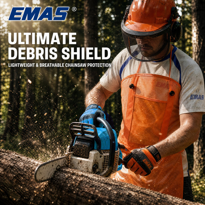 EMAS Lightweight Mesh Protective Apron, Breathable Gardening Work Apron with Adjustable Waist Strap for Logging & Trimming Yard Work