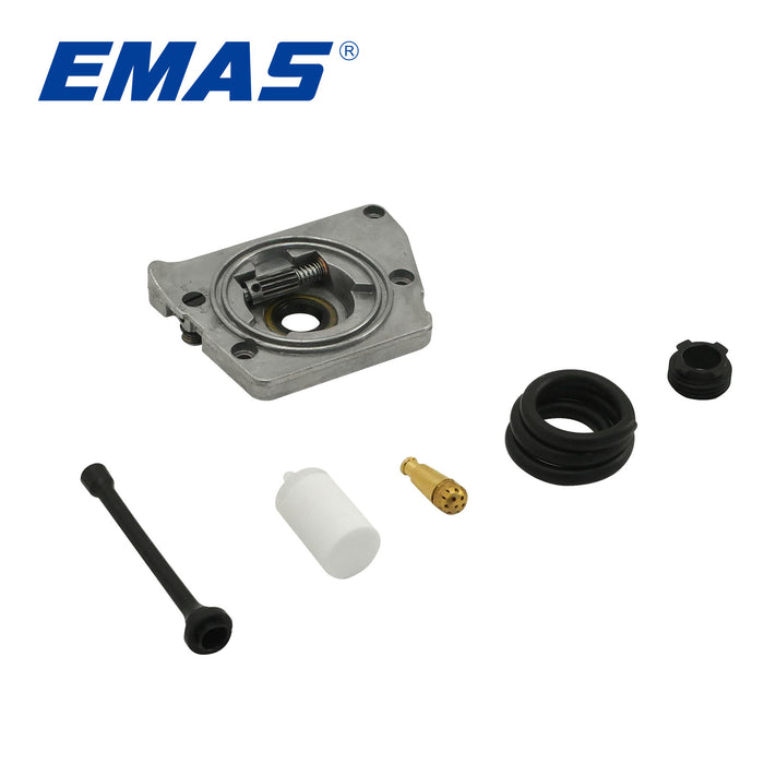 EMAS Oil Filter + Gasoline Filter + Turbine Wire Clip + Fuel Line + Oil Line + Oil Pump Kit, Compatible with H61/268/272 Chainsaw, Replacement Parts for Gas Chainsaw Repair