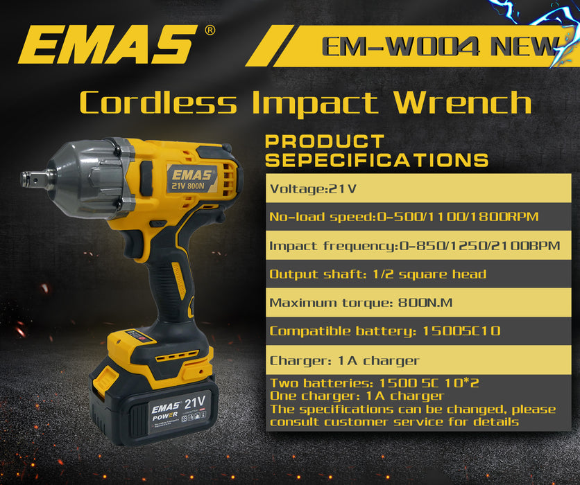 800N.M Battery Electric Impact Wrench Household Power Tools