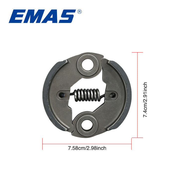 EMAS Universal Brush Cutter Clutch for GX35 1E40F 1E44F 430 520 40-5 44-5 Model Engine Parts Replacement, Includes gasket and clutch screw.