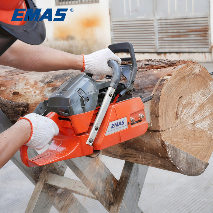 EMAS 365 Gasoline Chain Saw, 65cc 3.4kw Professional Wood Cutting Machine for Logging Operations, Professional Spare Parts Replacement for Compatible Brand, Factory Wholesale Bulk Sale