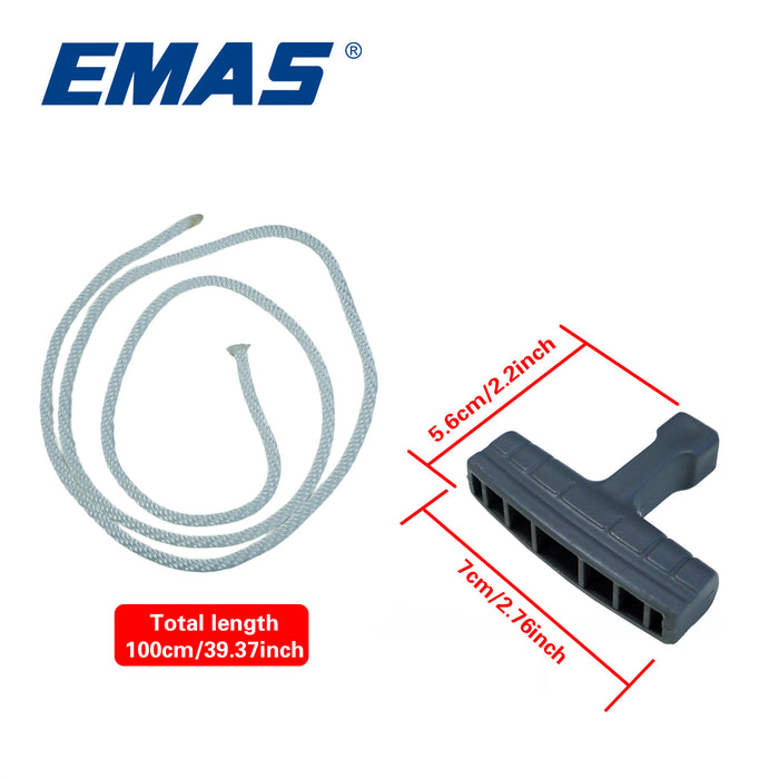 4.5mm×100cm Recoil Starter Pull Rope with Handle - High-Strength Starter Cord Replacement for Gasoline Chainsaw Model H61, H268, H272