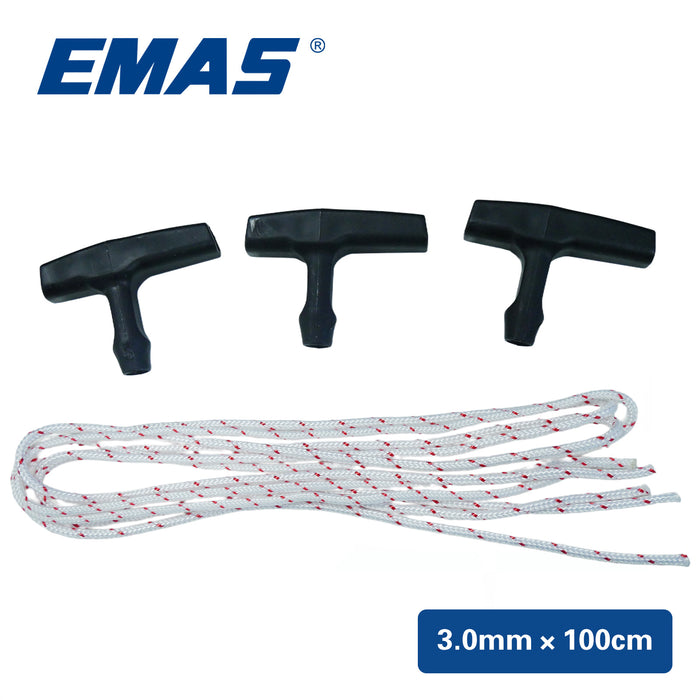 3 Sets Recoil Starter Pull Rope with Handle - High-Strength Starter Cord Replacement for Gasoline Chainsaw Model EST250, EST230, EST180, EST170, 025, 023, 018, 017