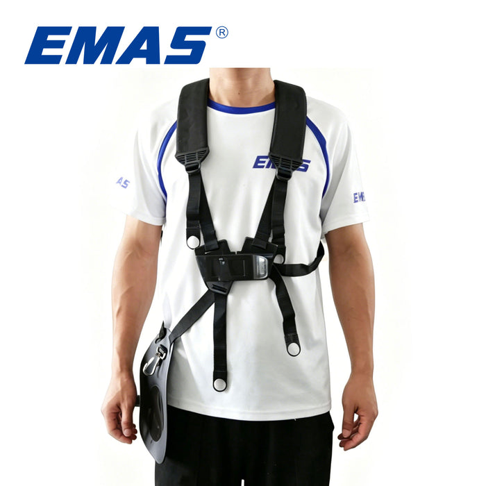 EMAS High Quality Black Comfortable Waist Belt with Double Shoulder Straps, Trimmer Shoulder Strap, Suitable Lawn Mower Strimmer Harness, Garden Lawn Mower Nylon Strap Suitable Lawn Mower Kit.