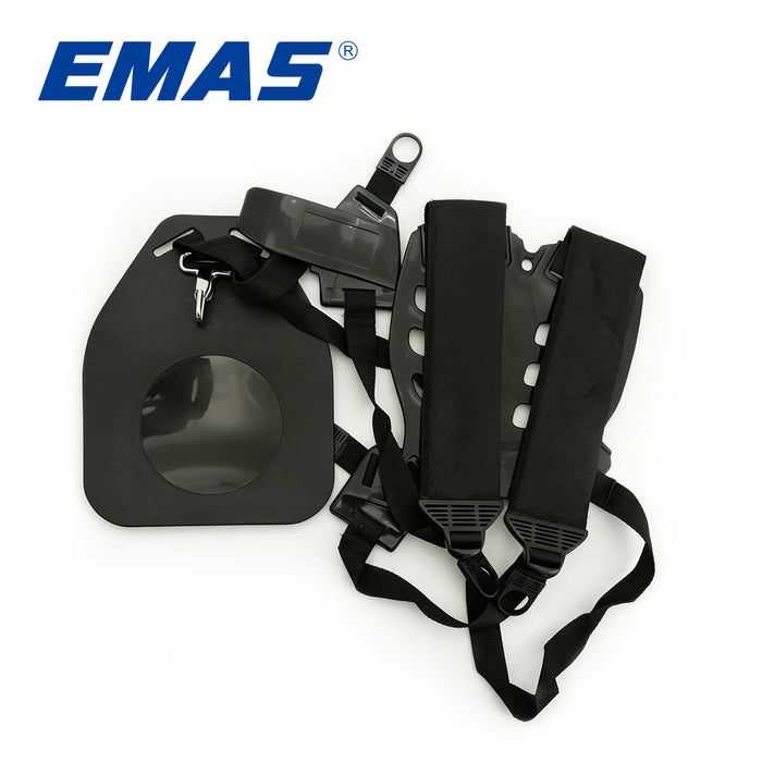 EMAS High Quality Black Comfortable Waist Belt with Double Shoulder Straps, Trimmer Shoulder Strap, Suitable Lawn Mower Strimmer Harness, Garden Lawn Mower Nylon Strap Suitable Lawn Mower Kit.